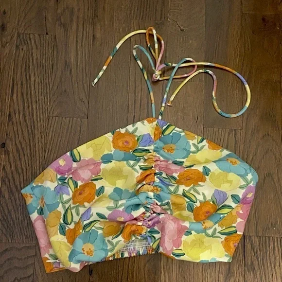 Zara Floral Halter Tie top - Picture 6 of 8